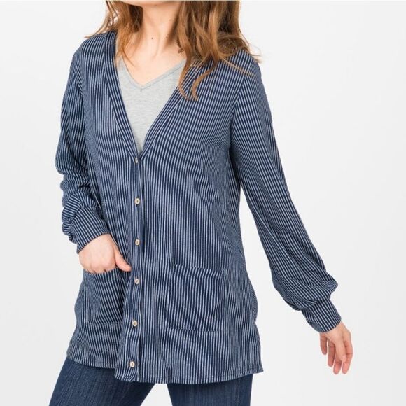 NWT Agnes & Dora Blouson Essential Cardigan Plum Mustard - Picture 2 of 3